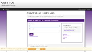 
                            10. Security > Login (existing user) > Global TCU
