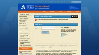 
                            1. Security > Login (existing user) > UTA Study Abroad