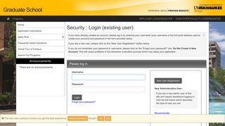 
                            6. Security > Login (existing user) > UW-Milwaukee Graduate School