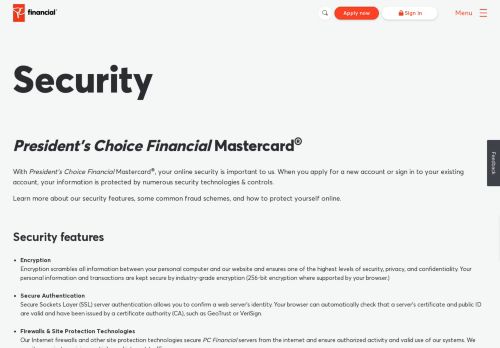 
                            2. Security | PC Financial