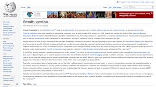 
                            3. Security question - Wikipedia