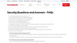 
                            12. Security Questions and Answers - FAQs - Scotiabank