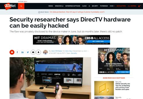 
                            12. Security researcher says DirecTV hardware can be easily hacked ...