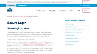 
                            2. Security - Secure Login - KBC - The Bank of You