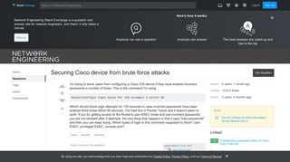 
                            8. security - Securing Cisco device from brute force attacks ...