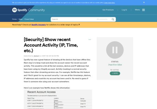 
                            7. [Security] Show recent Account Activity (IP, Time,... - The ...