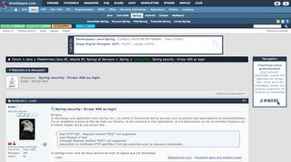 
                            9. [Security] Spring security : Erreur 405 au login - Developpez.net