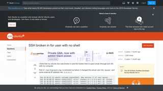 
                            10. security - SSH broken in for user with no shell - Ask Ubuntu