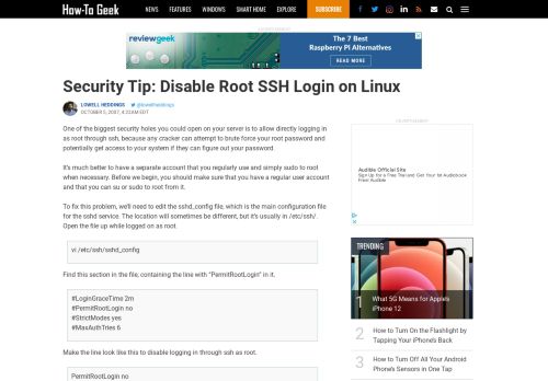 
                            11. Security Tip: Disable Root SSH Login on Linux - How-To Geek