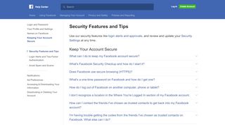 
                            4. Security Tips | Facebook Help Center | Facebook