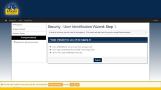 
                            3. Security > User Identification Wizard: Step 1 > Study Abroad