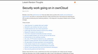 
                            11. Security work going on in ownCloud - Lukas's Random Thoughts