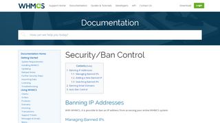 
                            7. Security/Ban Control - WHMCS Documentation