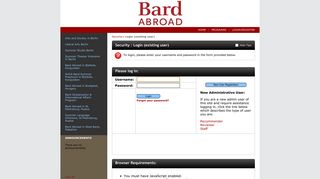 
                            5. Security>Login (existing user)>Bard Abroad