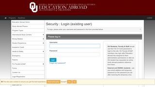 
                            11. Security>Login (existing user)>Education Abroad