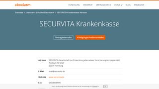 
                            10. SECURVITA Krankenkasse Anschrift und Kontaktdaten - Aboalarm