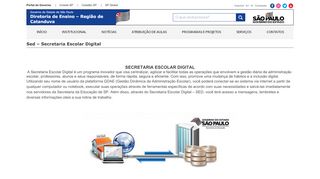 
                            2. Sed – Secretaria Escolar Digital - Região de Catanduva