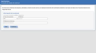 
                            13. Sede Electrónica - Consulta de estado de solicitud - Seguridad Social