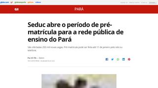 
                            11. Seduc abre o período de pré-matrícula para a rede pública de ... - G1