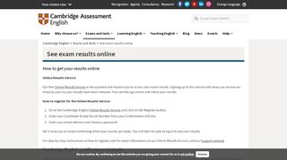 
                            2. See exam results online | Cambridge English