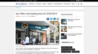 
                            9. See FNB's new banking fees for 2018/2019 | IOL Business Report