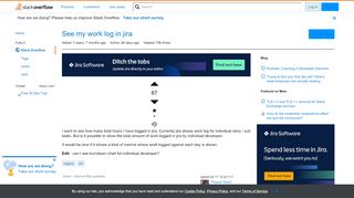 
                            11. See my work log in jira - Stack Overflow