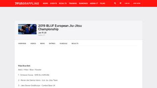 
                            8. See the results for the 2019 IBJJF European Jiu-Jitsu Championship ...