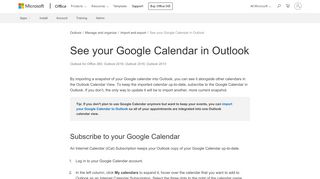 
                            8. See your Google Calendar in Outlook - Outlook - Office Support