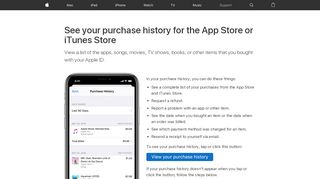 
                            13. See your purchase history in the App Store or iTunes ... - Apple Support
