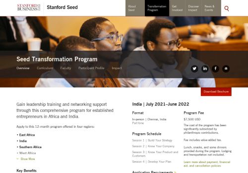 
                            12. Seed Transformation Program – India | Stanford Graduate School of ...