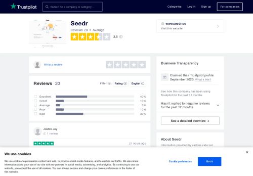 
                            12. Seedr Reviews | Read Customer Service Reviews of www.seedr.cc