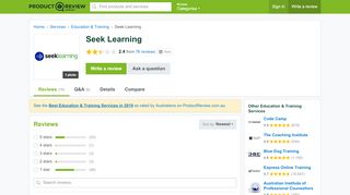 
                            9. Seek Learning Reviews - ProductReview.com.au