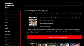 
                            5. seemygf.com working login - Free Porn Passwords Hub