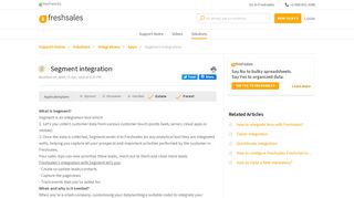 
                            9. Segment integration with Sales CRM : Freshsales