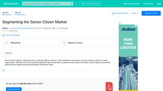 
                            9. Segmenting the Senior Citizen Market - ResearchGate