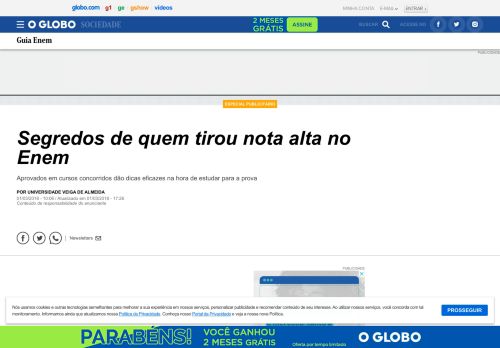 
                            9. Segredos de quem tirou nota alta no Enem - Jornal O Globo