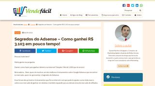 
                            3. → Segredos do Adsense - Como ganhei R$ 3.103 em pouco tempo!