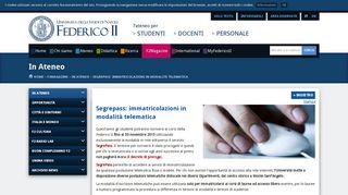 
                            3. Segrepass: immatricolazioni in modalità telematica | In Ateneo - Unina