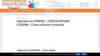 
                            6. SEGUNDA VIA COSERN - FATURA/BOLETO - Como solicitar e imprimir