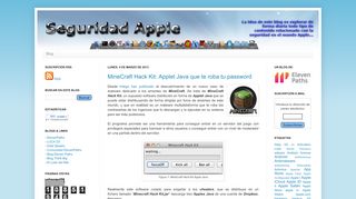 
                            13. Seguridad Apple: MineCraft Hack Kit: Applet Java que te roba tu ...