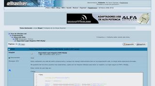 
                            12. Seguridad Login-Registro PHP/MySql - Foro El Hacker - elhacker.NET