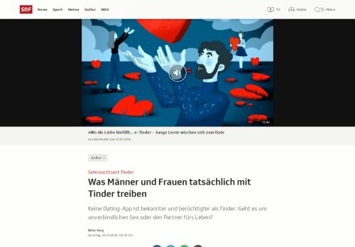 
                            11. Sehnsuchtsort Tinder - Was Männer und Frauen tatsächlich mit Tinder ...