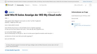 
                            9. seid Win10 keine Anzeige der WD My Cloud mehr - Microsoft Community