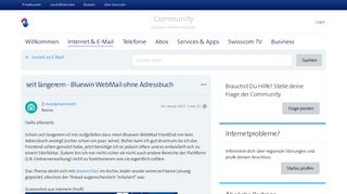 
                            6. seit längerem - Bluewin WebMail ohne Adressbuch | Swisscom ...