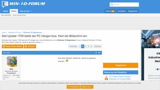 
                            5. Seit Update 1709 bleibt der PC hängen bzw. friert der Bildschirm ...