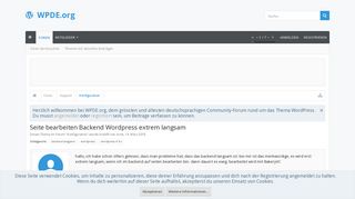 
                            1. Seite bearbeiten Backend Wordpress extrem langsam | WPDE.org Forum