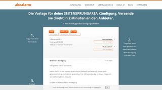 
                            5. SEITENSPRUNGAREA online kündigen | geprüfte Vorlage - Aboalarm