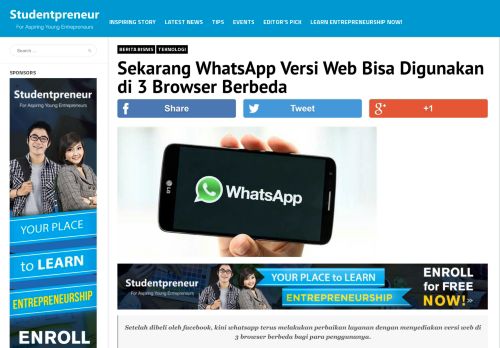 
                            10. Sekarang WhatsApp Versi Web Bisa Digunakan di 3 Browser Berbeda