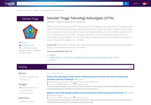 
                            6. Sekolah Tinggi Teknologi Adisutjipto (STTA) - Neliti