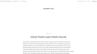 
                            6. SEKOP POKER AGEN POKER ONLINE - amellia8855's diary